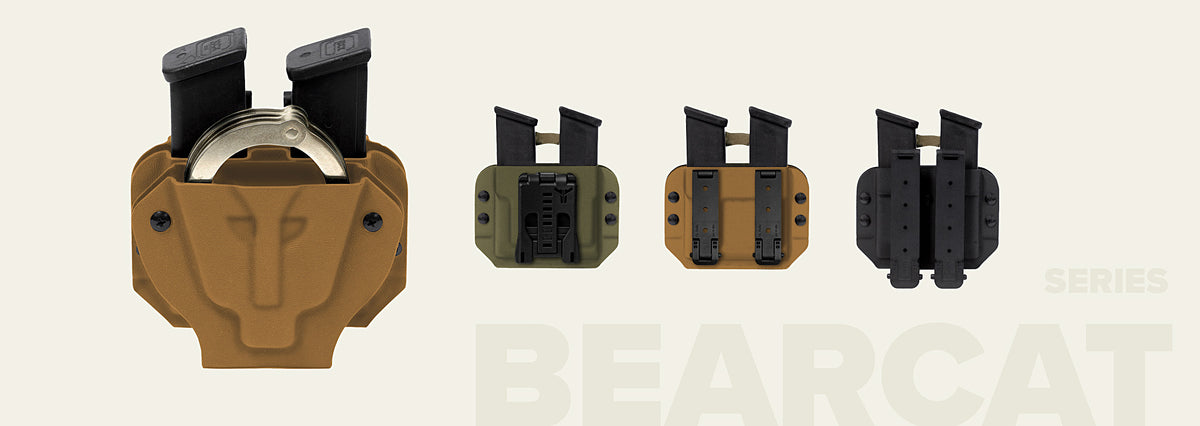 Bearcat kydex handcuff and magazine combo holder on a duty belt